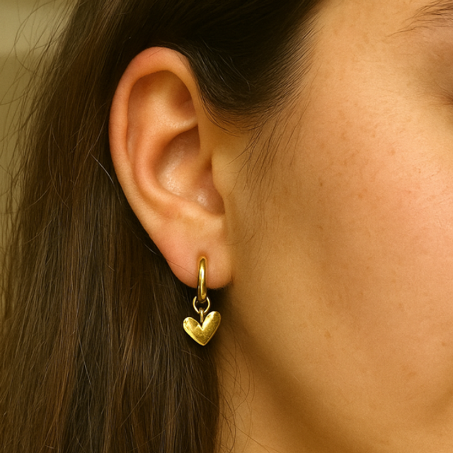 Oorbellen hartje goud 