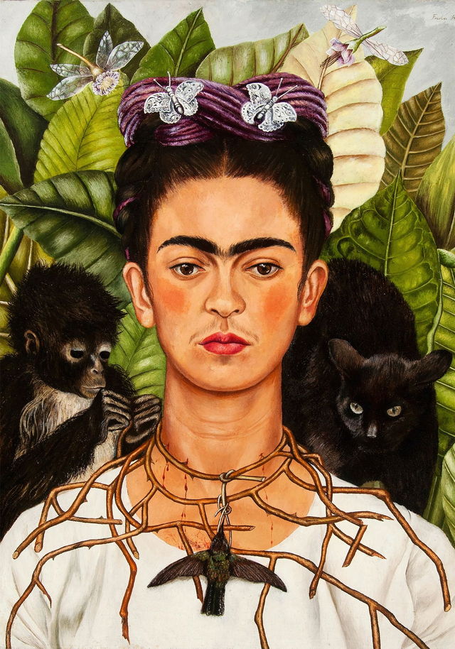Self Portrait with Thorn Necklace and Hummingbird by Frida Kahlo