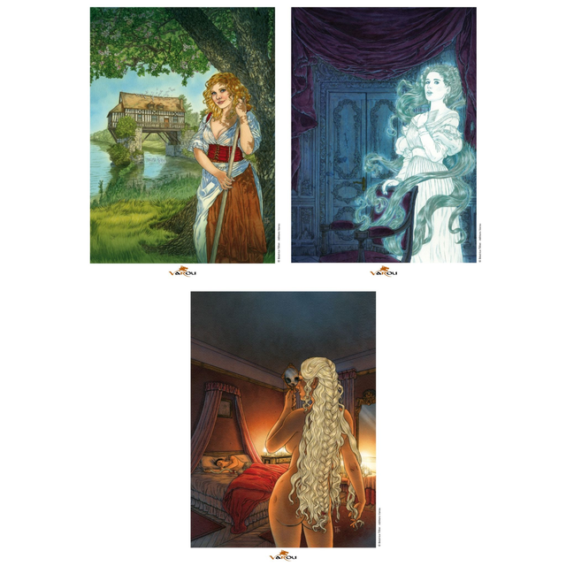 Guy de Maupassant / 3 ex-libris A5 de Béatrice Tillier