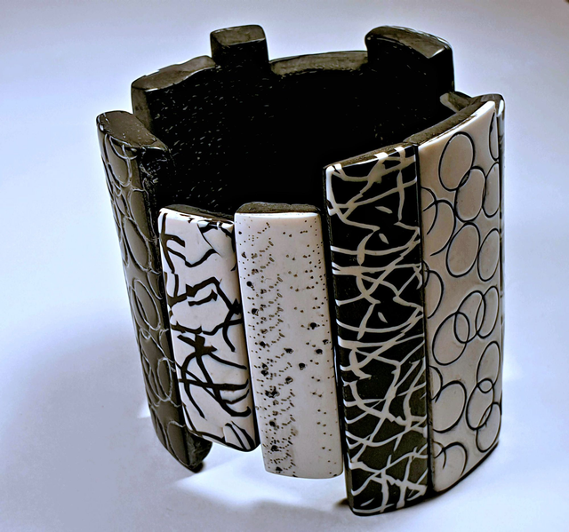 Bracelet Manchette GraphiK noir et blanc