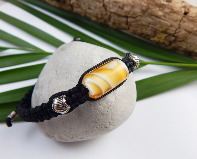 Bracelet Tressé - Jaune orangé