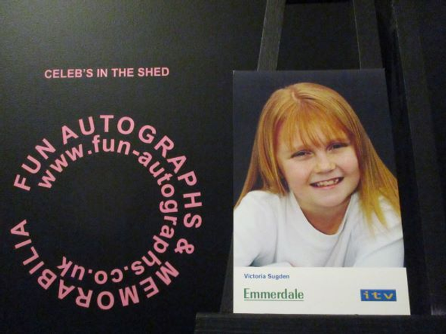 Hannah Midgley (Victoria Sugden) Original Emmerdale Blue &amp; Yellow Itv Logo Cast Card