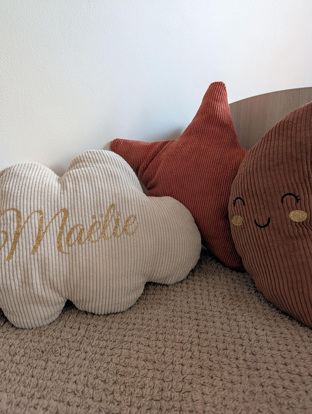 Coussin doux rêves en velours - personnalisable