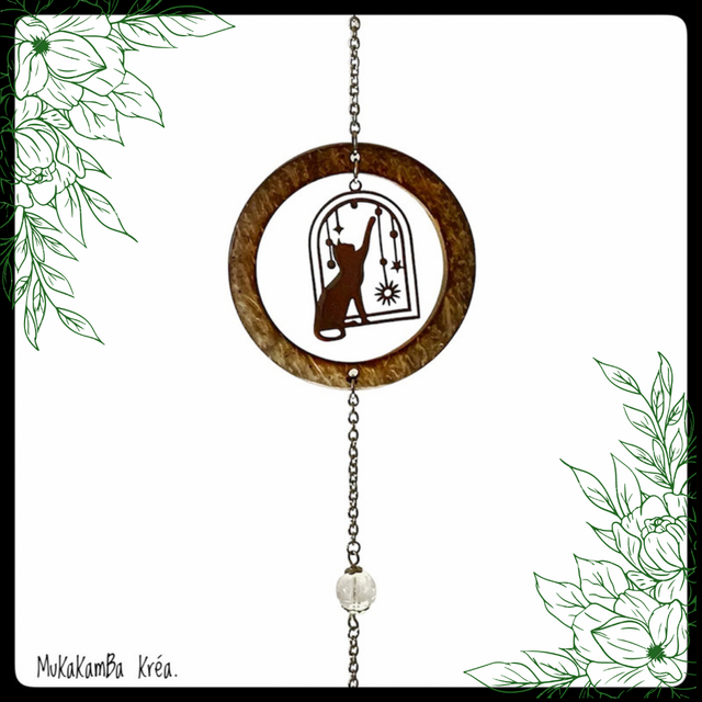 Attrape-soleil Chaton joueur et noix de coco 