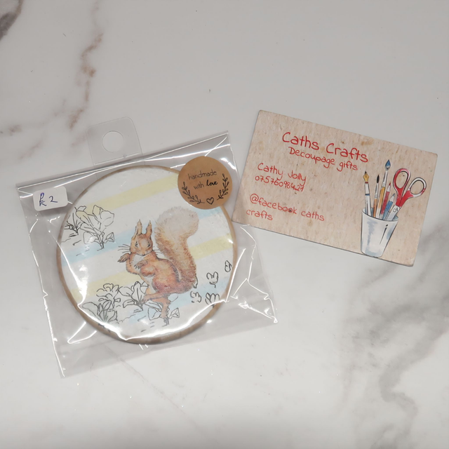 Decoupage 'P Rabbit' Wooden Magnet