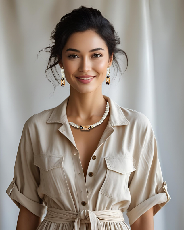 Parure Siciliana: Collana, Bracciale, Orecchini con Cannolo Gusto Cioccolato e Granella di Nocciole – Artigianale in Argilla Polimerica, Regolabile