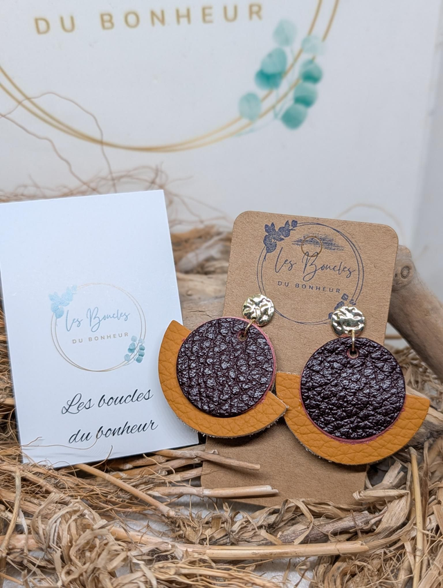 Boucles d'oreilles Dona bordeaux safran do088