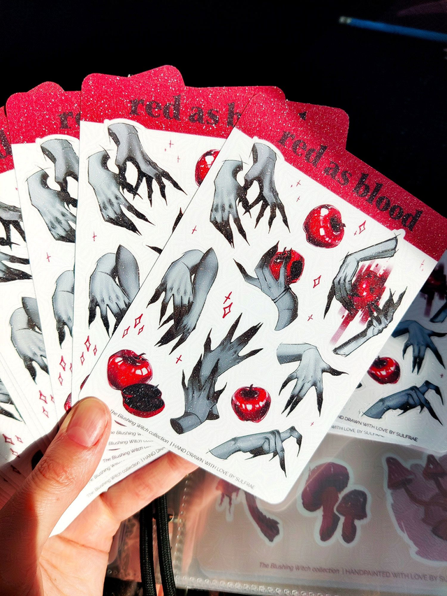 Red as blood Glitter Tiny Sticker Sheet