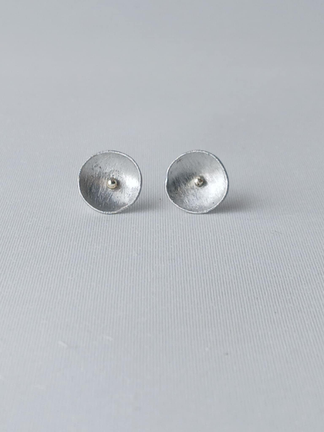 Textured Dome Earring with Silver Ball