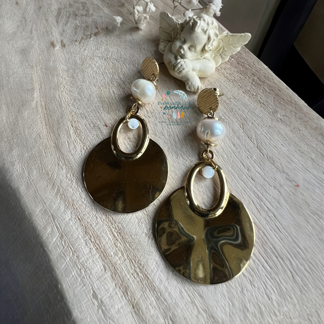 Boucles d’oreilles Perle d’eau douce &amp; Nacre - Pureté &amp; Douceur
