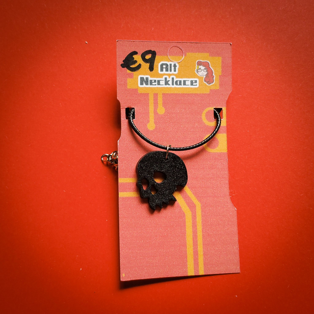 Black Metalic Skull - Alternative - Necklace  [NL-ALT-BMIC]