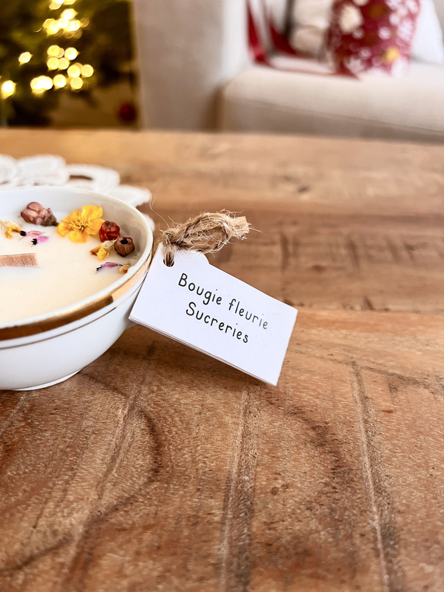 đ Bougie Sucreries - tasse Ă thĂ© "double liserĂ© or"