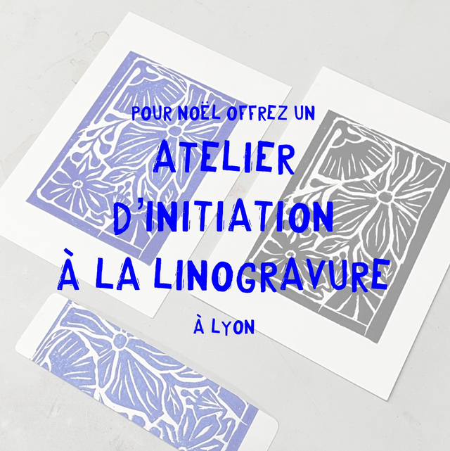 Carte cadeau pour un Atelier d'Initiation Linogravure à Lyon avec Maslau en 2026