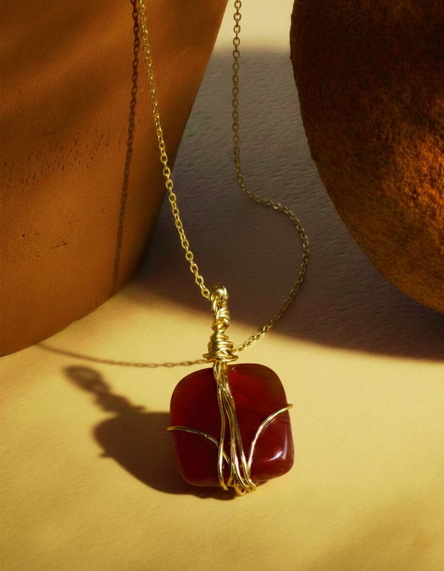 Colliers en calcite orange 