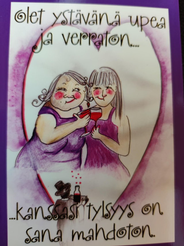 Postikortti Olet ystävänä upea ..