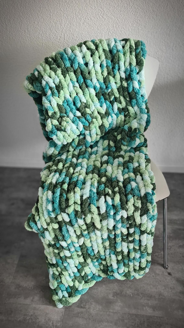 Couverture Chunky fils mix chenille/imitation fourrure 