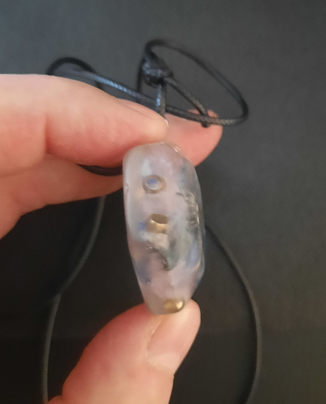 Pendentif Médaillon Orgonite Lapis Lazuli / Quartz rose