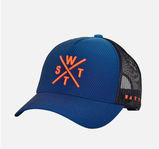 CASQUETTE WATTS TRIBE - BLEU CARBONE ET ORANGE