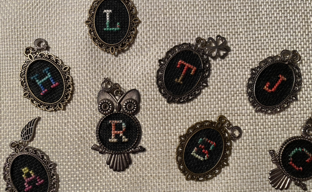 Cross-stitch Initialled Keyring 