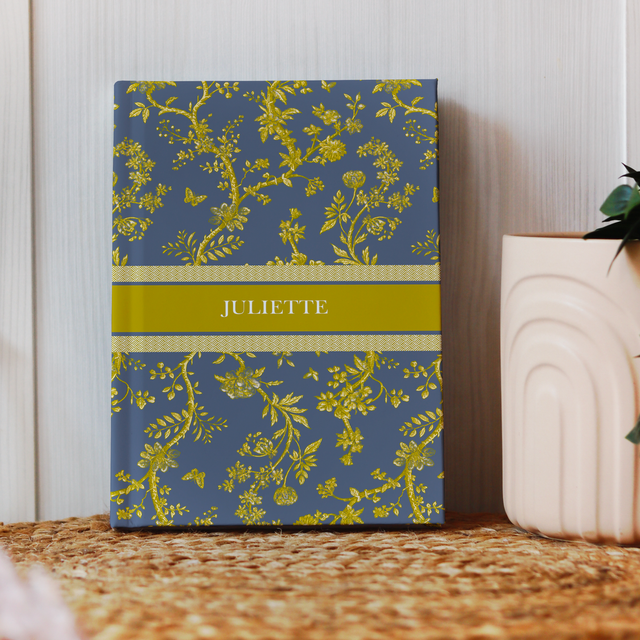 Carnet personnalisé motif toile de Jouy