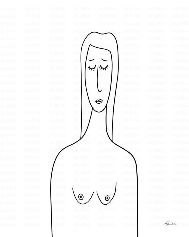 "Sad girl." 8x10 art print