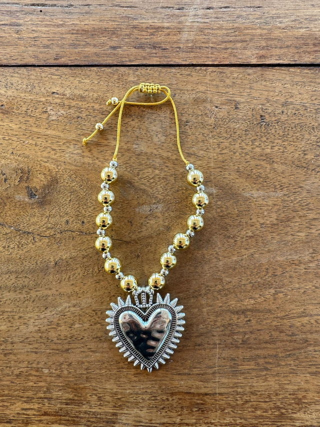 Bracciale cuore spinato silver