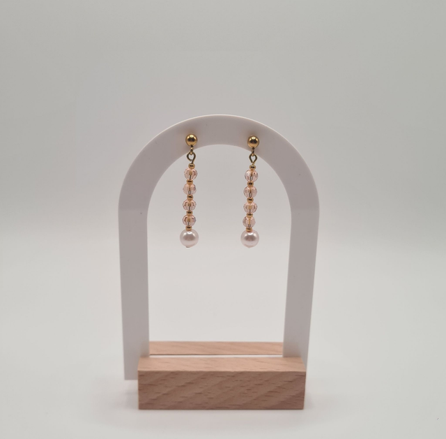 Victoria rose/doré (Boucles d'oreilles)