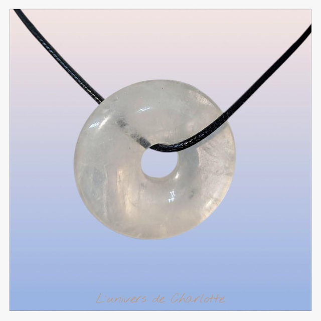 Pendentif "Cristal de roche" donut PN-309