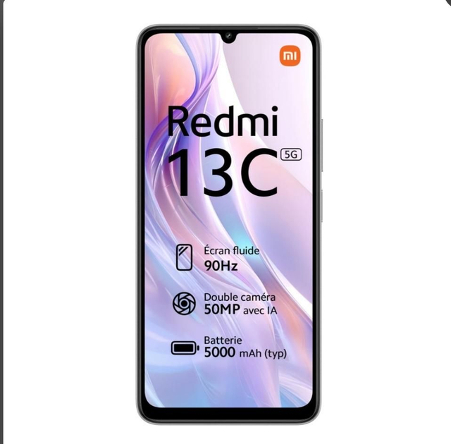 Xiaomi Redmi 13C 5G (NFC - 6.74'' - 128 Go, 4 Go RAM) Argent

