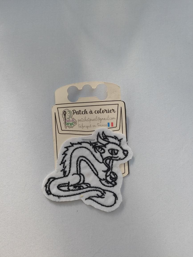 Dragon Patch brodé à colorier
