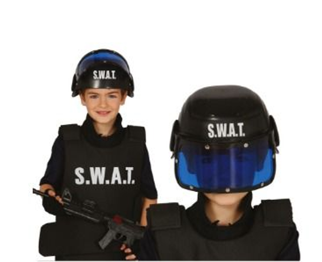 CARNEVALE , CASCO SWAT C/ VISIERA 