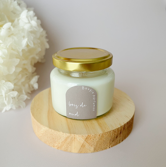 Bougie parfumée artisanale - Bois de oud