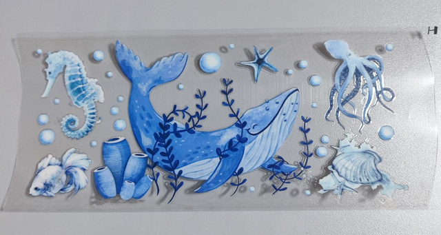 DTF Aufklebe-Folie ca 24x11cm Meerestiere 