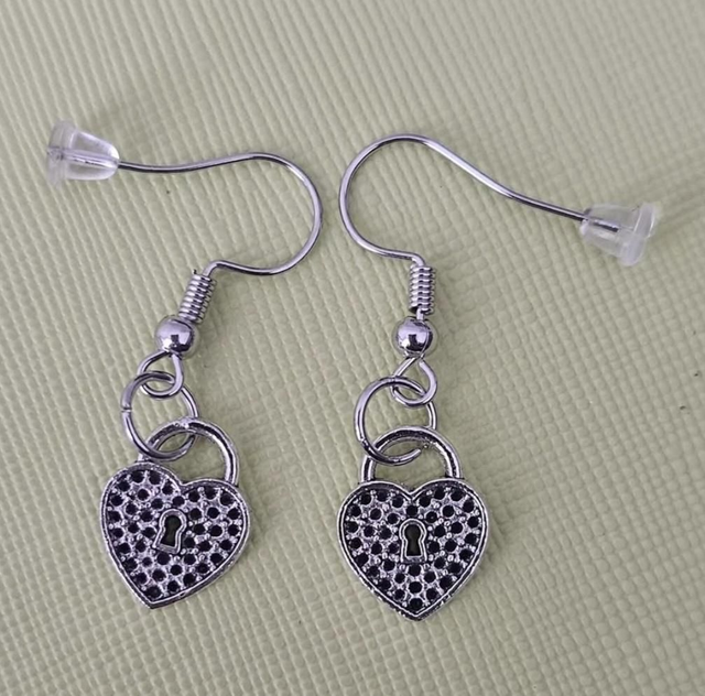 Heart Padlock Earrings 