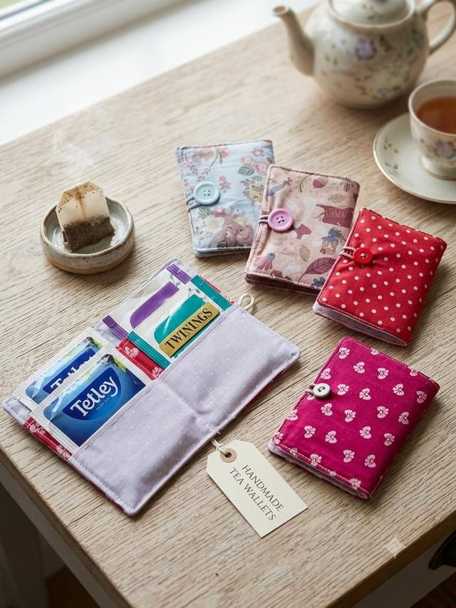 Handmade Travel Tea Bag Holder – Fabric Tea Wallet