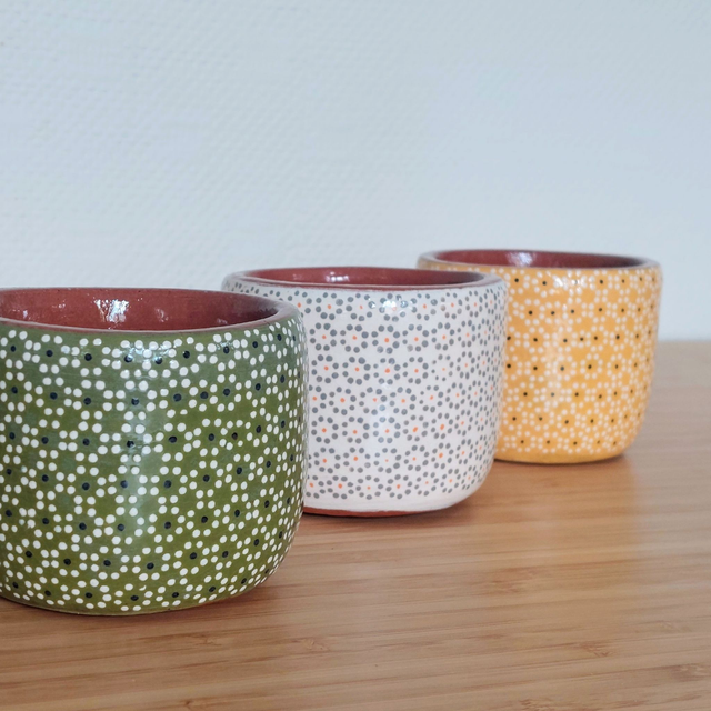 Petit Pot en Argile Coloré - Fait à la Main - 7 cm