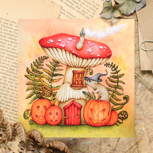 &#039;&#039;Haunted Halloween Forest&quot; postcard
