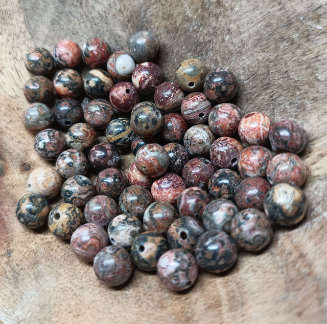 Jaspe Léopard / Boule de 6 mm à l&#039;unité / Pierres Naturelles Rondes et Polies