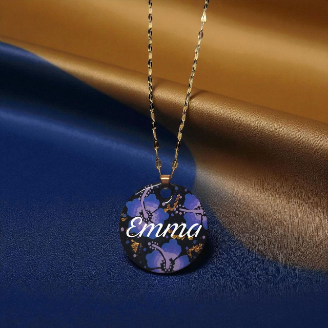 A-🌸 Collier personnalisé prénom dessiné Flora acier inoxydable sur commande 🌸