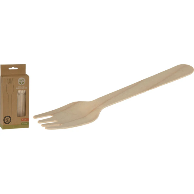 40 fourchettes bois compostable 16cm