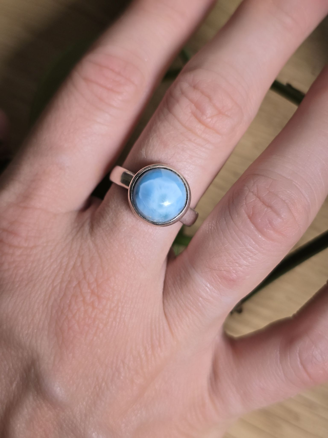 Bague Larimar et argent 925 (Qualité AA)