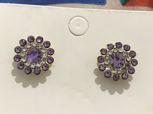 Purple Stone Stud Earrings - STU89