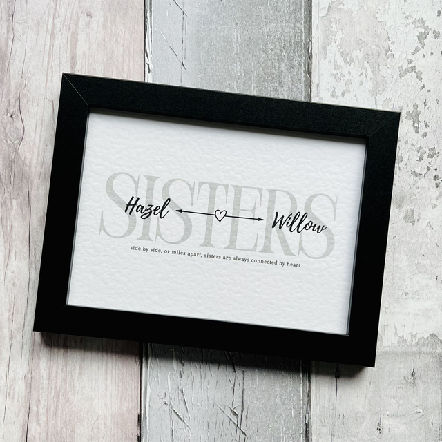 ‘SISTERS’ Personalised Wall Art - Design 1 - Print