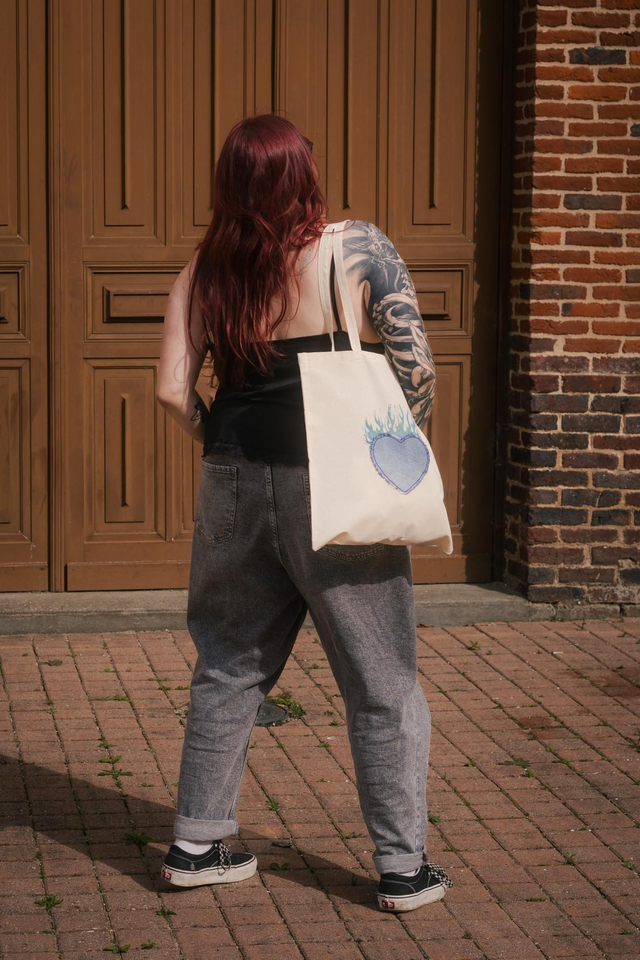 Tote Bag Coeur de Flammes