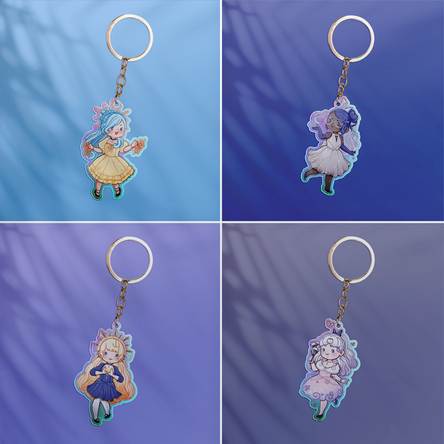 Porte-clés holographiques CÉLESTES (version chibi)