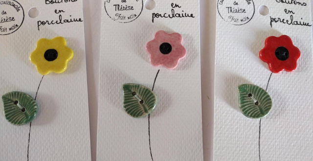 Bouton fleur et feuille 