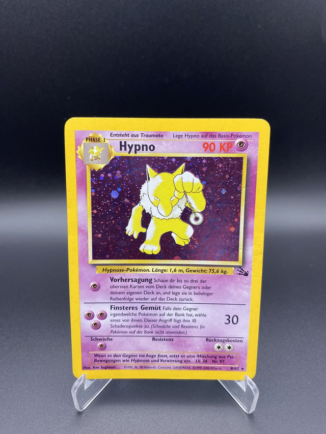 Hypno (8/62) Fossil - Played - DE - Holo Rare - Swirl 