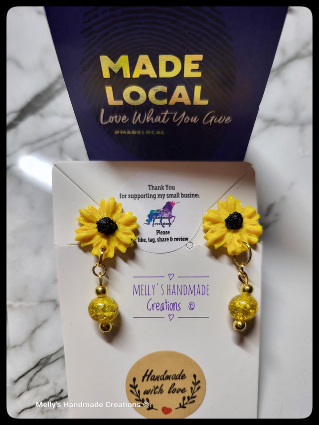 Sunflower clip-on earrings 
