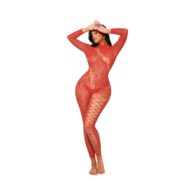 Malla Roja Cuerpo Entero Clavel Talla Única