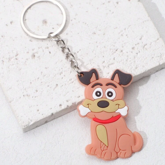 Porte-clefs plat chien